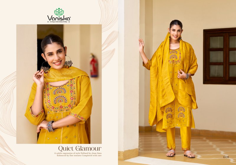 Sayuri Vol 1 By Vaniska Chanderi Silk Kurti With Bottom Dupatta 